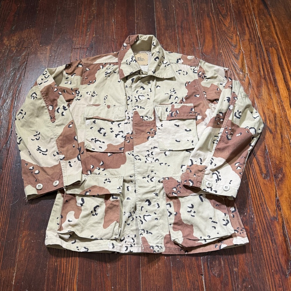 Vintage Military Coat Mens S Desert Camouflage Pattern Combat Chocolate Chip 90s